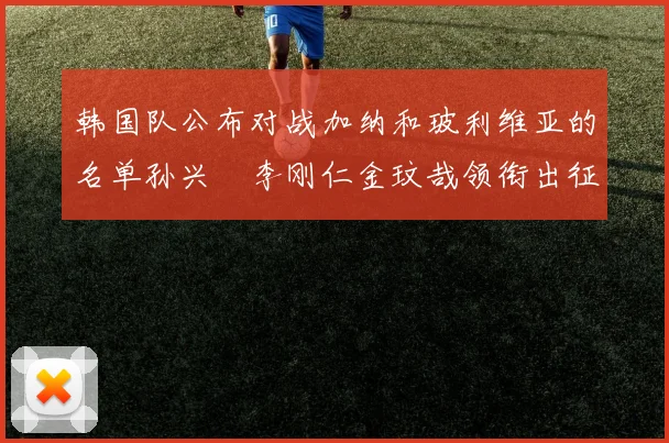 韩国队公布对战加纳和玻利维亚的名单孙兴慜李刚仁金玟哉领衔出征
